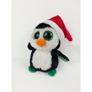 TY Beanie Boos 2013 Igloo The Holiday Penguin Green Glitter Eyes 6" Mint W/Tags‎